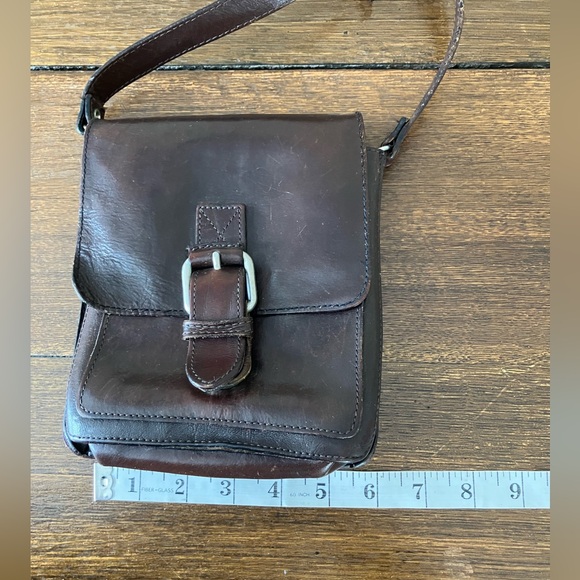 Vintage Aldo Small Brown Leather Crossbody Bag - Picture 8 of 11